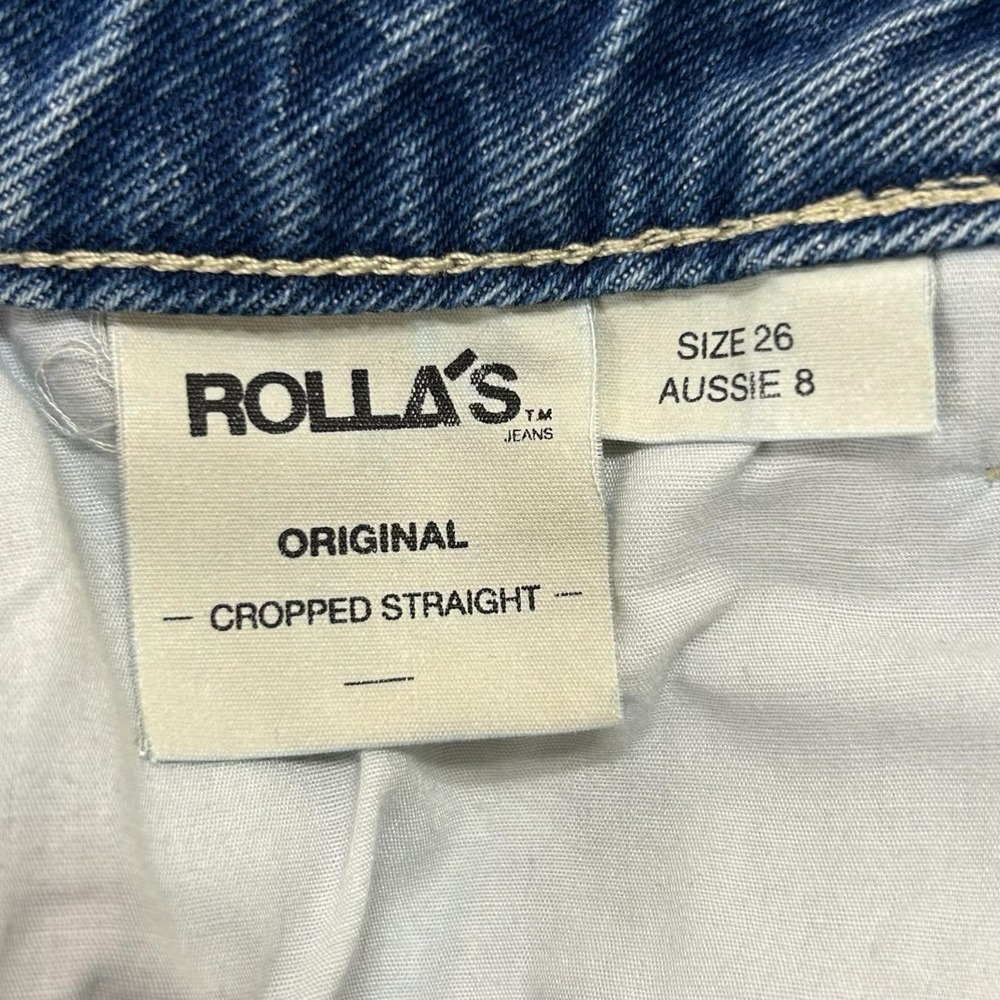 ROLLA'S Cropped Straight Jeans Womens Sz 26 AU 8‎ Distressed Ripped High Rise - Picture 7 of 10